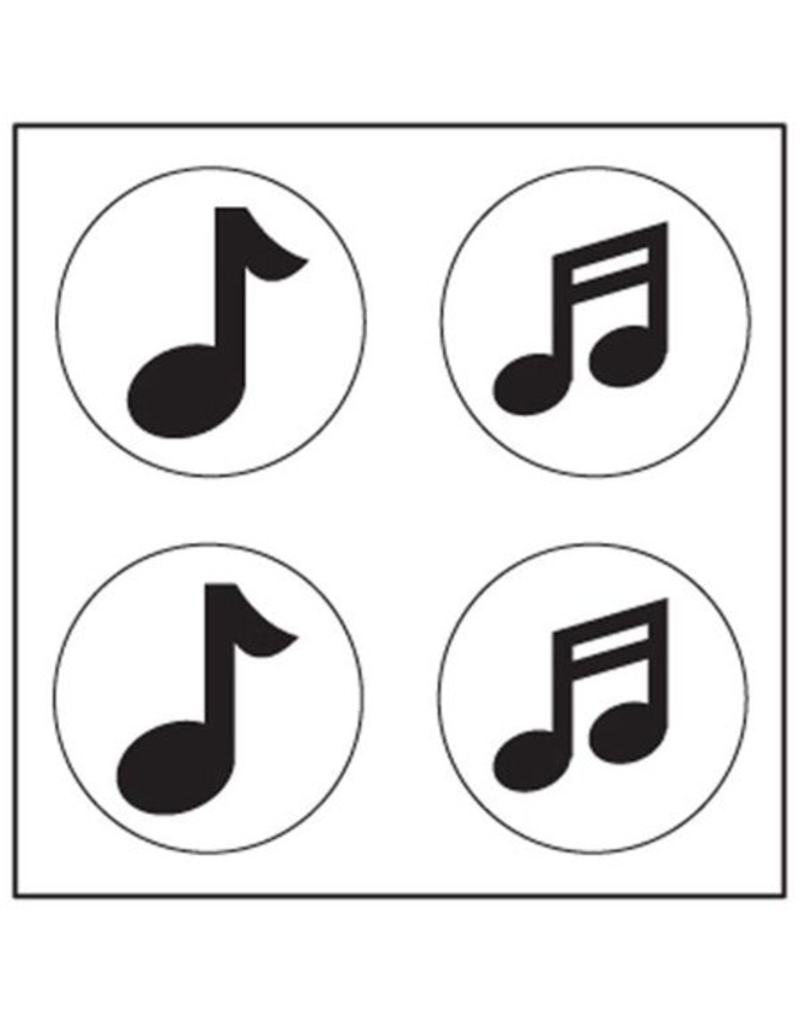 STICKERS: INCENTIVE MUSIC NOTES BLACK AND WHITE 576 PC