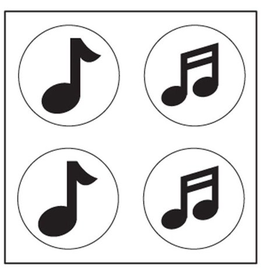 STICKERS: INCENTIVE MUSIC NOTES BLACK AND WHITE 576 PC