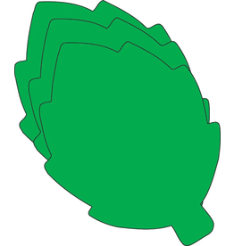 CUT OUT: GREEN LEAF SMALL 3" - 31 PACK