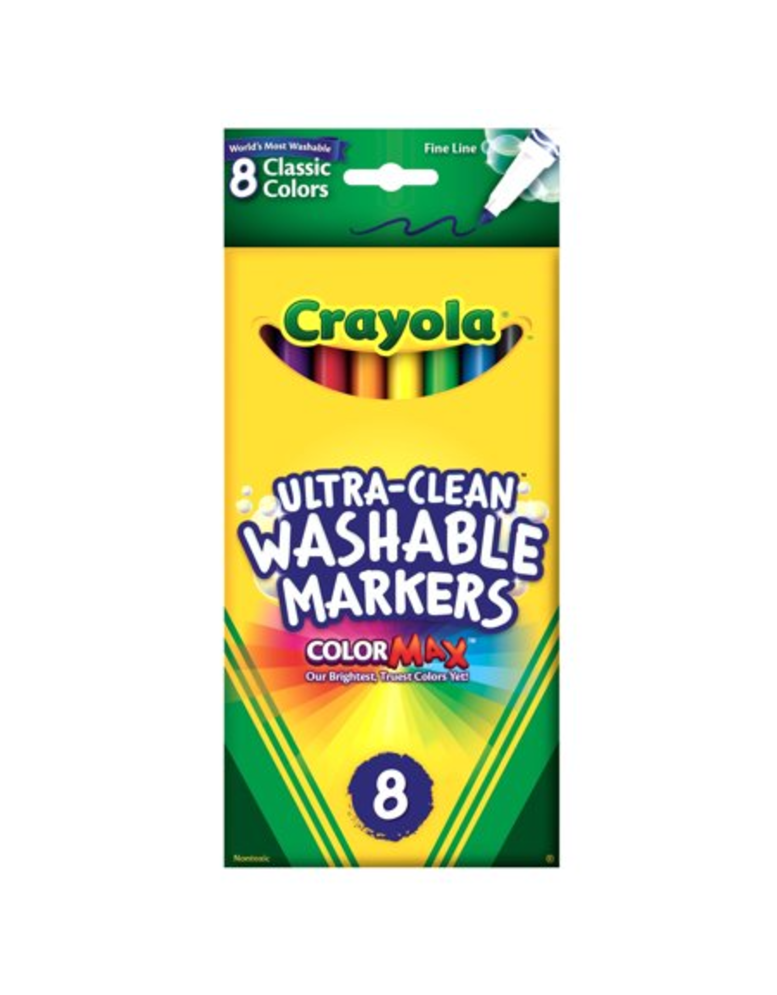 CRAYOLA MARKERS FINE LINE CLASSIC  8/PK WASHABLE