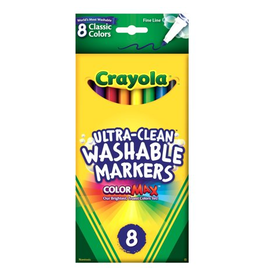 CRAYOLA MARKERS FINE LINE CLASSIC  8/PK WASHABLE