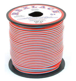 REXLACE: 100 YARD SPOOL -TRESLACE -  ORANGE/WHITE/TURQUOISE