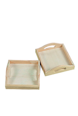 WOOD SHAPE: WOOD TRAYS   6"x6"x1"