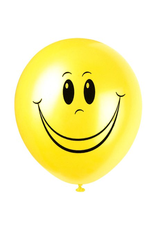 Unique BALLOONS: 12" - YELLOW SMILE-8 PACK