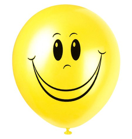 Unique BALLOONS: 12" - YELLOW SMILE-8 PACK
