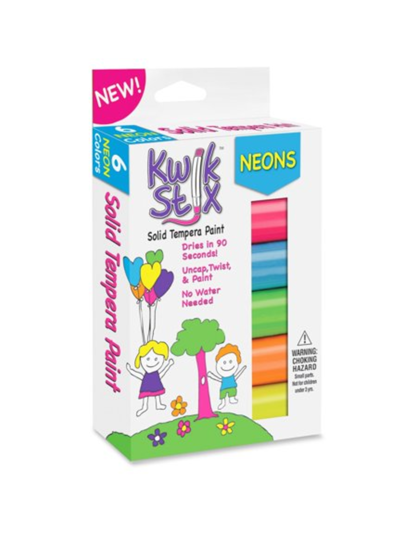 KWIK STIX - PAINT STIX  NEON COLORS - 6 PACK