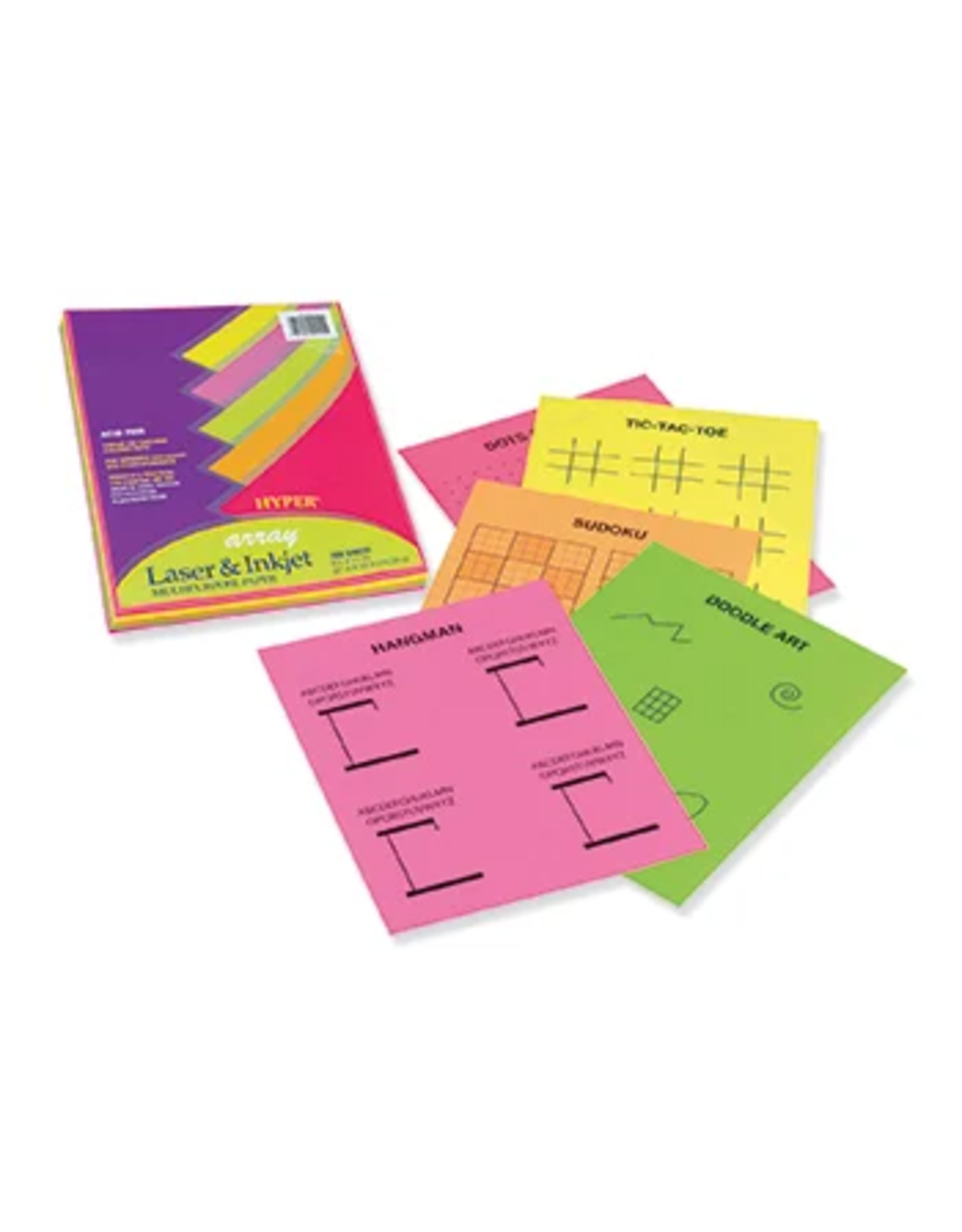 COPY PAPER: 20LB 8 1/2"X11"  ASSORTED HYPER PAPER 100 SHEETS