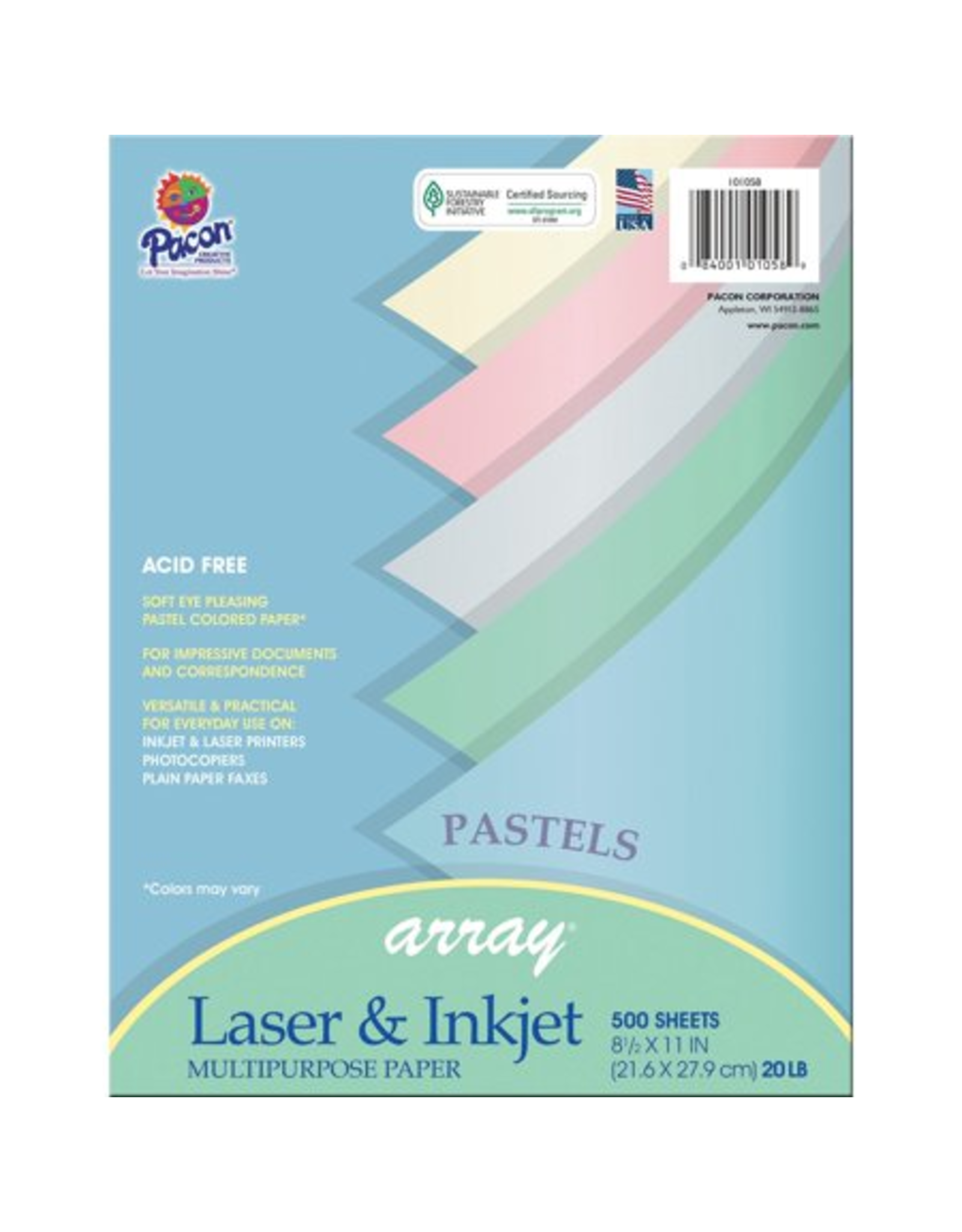 COPY PAPER: 20LB 8 1/2"X11"  ASSORTED PASTEL COLORS 500 SHEETS