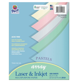 COPY PAPER: 20LB 8 1/2"X11"  ASSORTED PASTEL COLORS 500 SHEETS