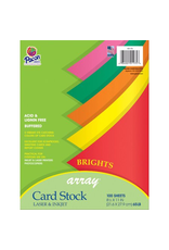 CARDSTOCK: 65LB 8 1/2"X11" Assorted  Bright Colors 100 sheets