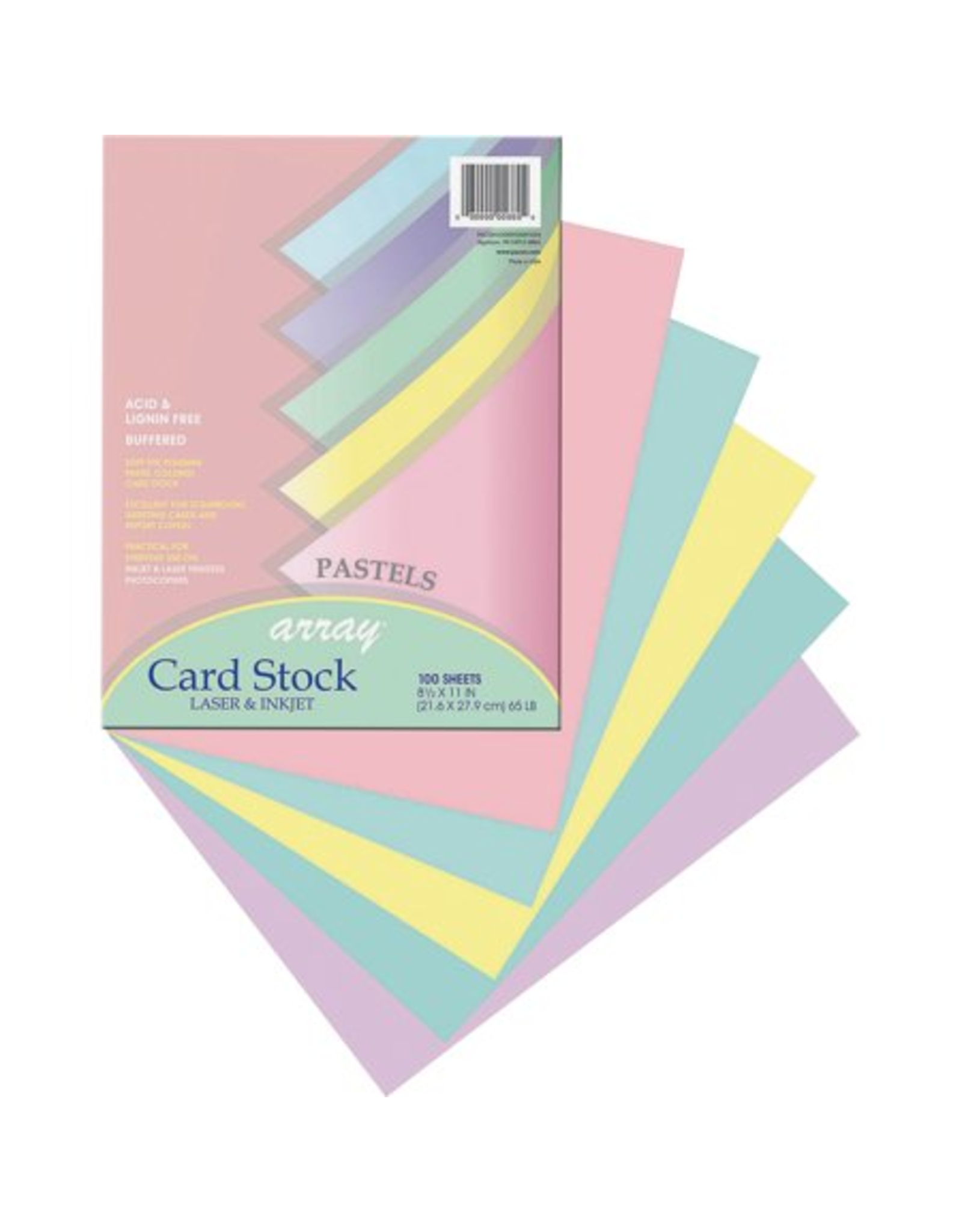 CARDSTOCK: 65LB 8 1/2"X11" ASSORTED PASTEL COLORS 100 SHEETS