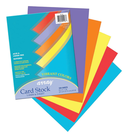 CARDSTOCK: 65LB 8 1/2"X11"  ASSORTED  VIBRANT COLORS  100 SHEETS