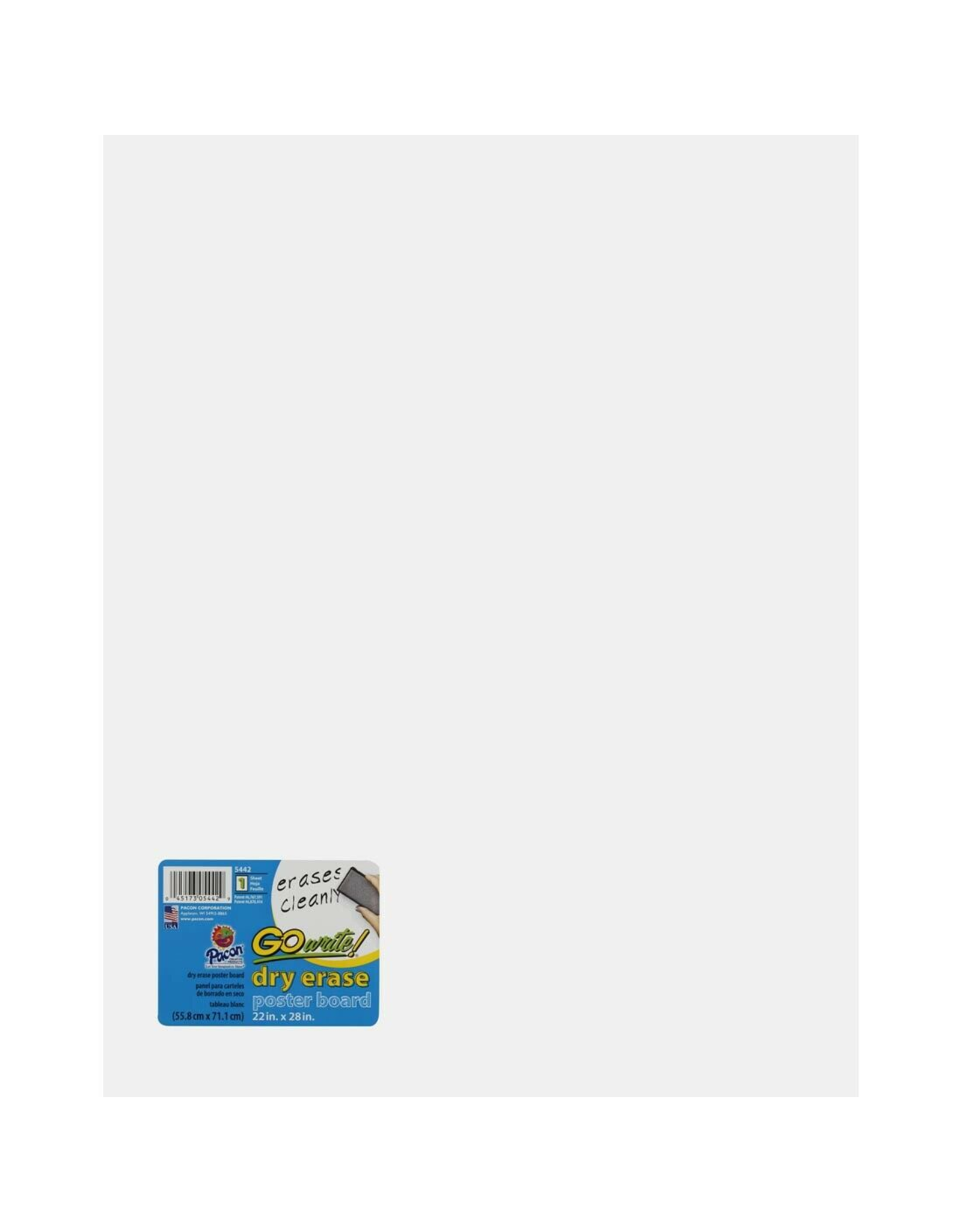 PACON GoWrite! Dry Erase Poster Board, 22x28, White, 25 Count (5442)