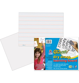 DRY ERASE LINED LEARNING BOARD NON-ADHESIVE 11"X8.25" - 30 PACK
