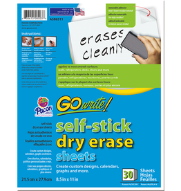 DRY ERASE Adhesive Sheets 8.5"x11"  30 sheets