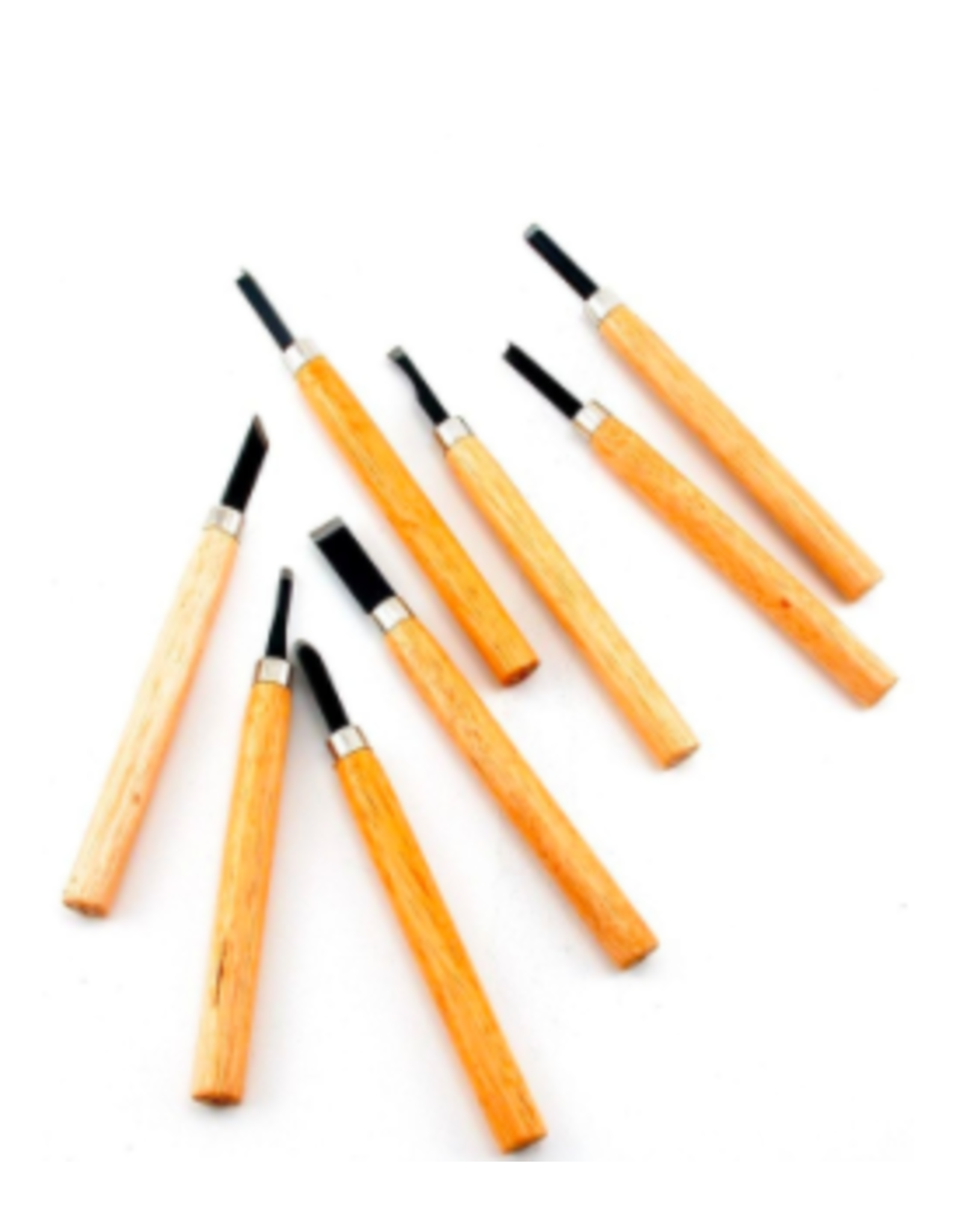CARVING SET WOOD 8pc