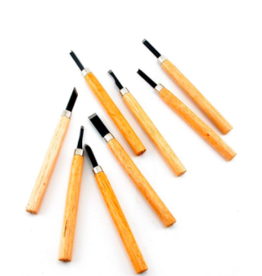 CARVING SET WOOD 8pc