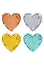 MINI CUT OUTS : METAL HEARTS 36pc