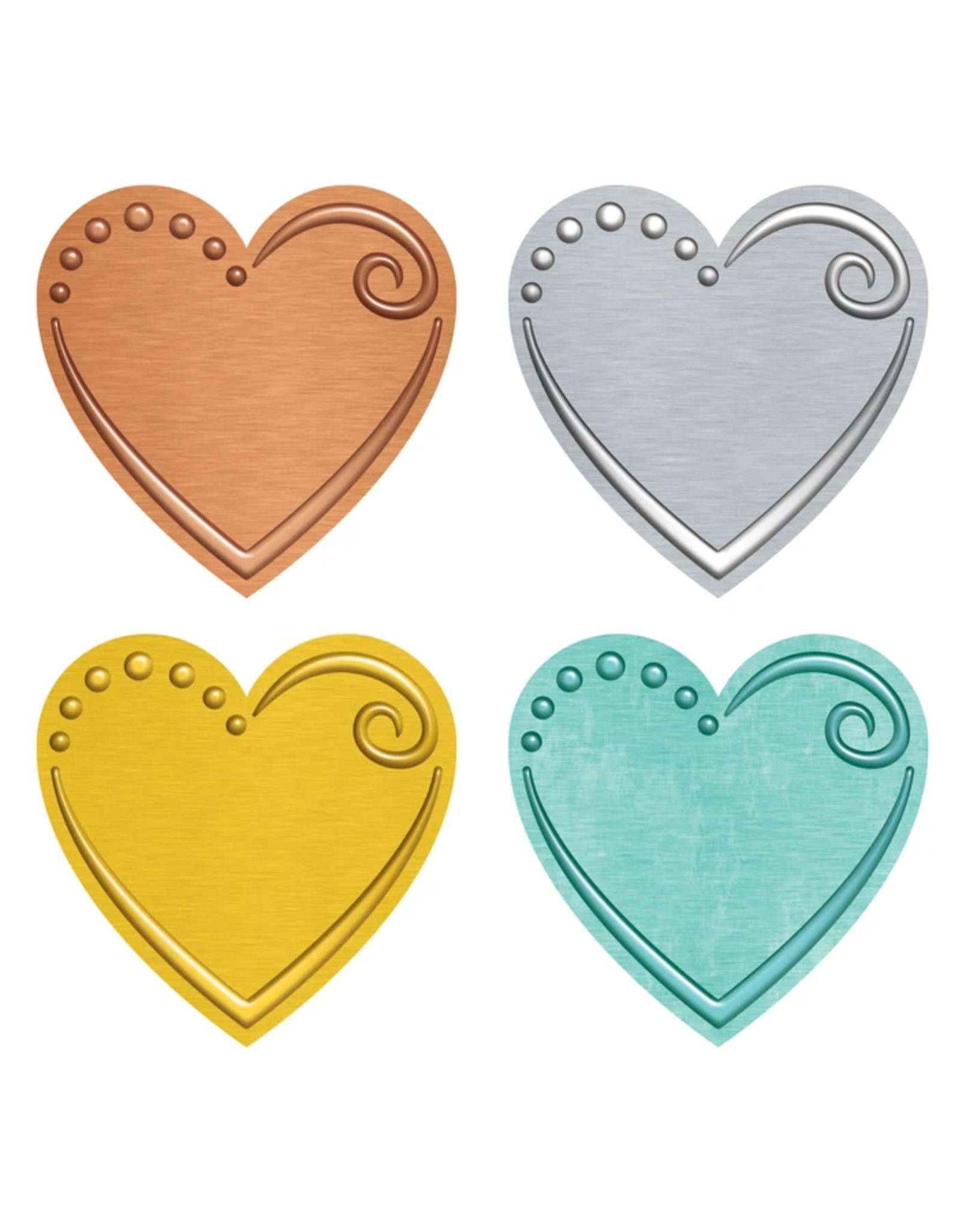 MINI ACCENTS: METAL HEARTS 36pc