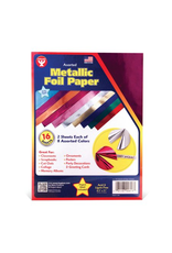 METALLIC PAPER: 8.5X11 - 8 ASSORTED COLORS - 16 PACK