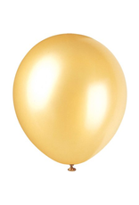 Unique BALLOONS: 12" PEARLIZED GOLD 8 PACK