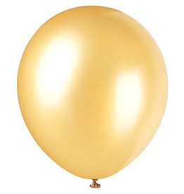 Unique BALLOONS: 12" PEARLIZED GOLD 8 PACK