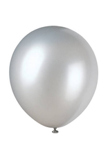 Unique BALLOONS: 12" PEARLIZED SILVER 8 PACK