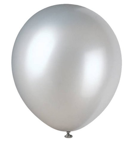 Unique BALLOONS: 12" PEARLIZED SILVER 8 PACK