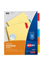 AVERY DIVIDERS - 5 BIG TAB  COLORED