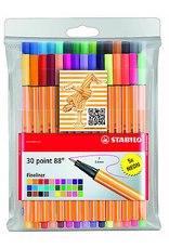 STABILO POINT 88 WALLET FINELINER ASSORTED MARKER  30 PACK