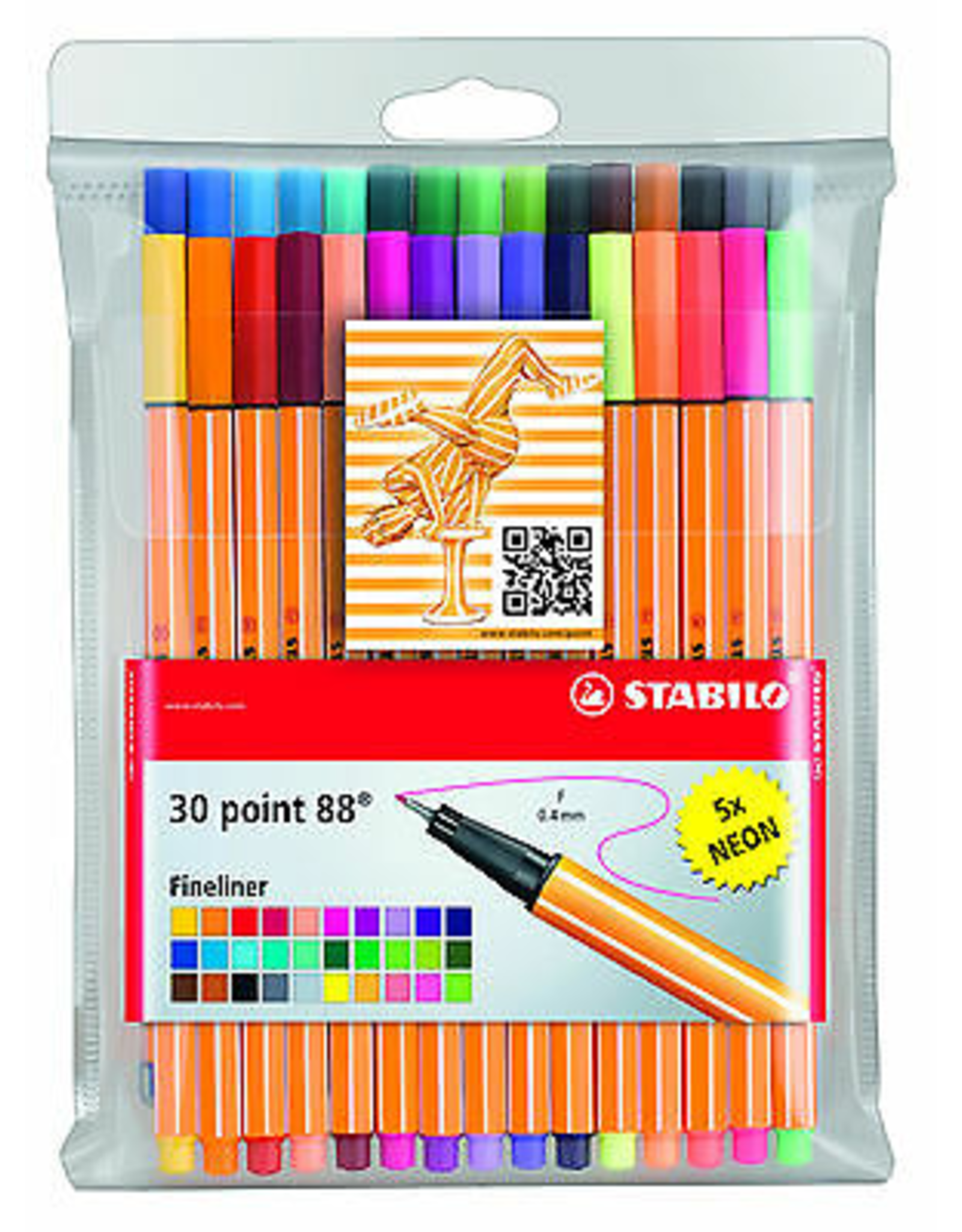 STABILO POINT 88 WALLET FINELINER ASSORTED MARKER  30 PACK