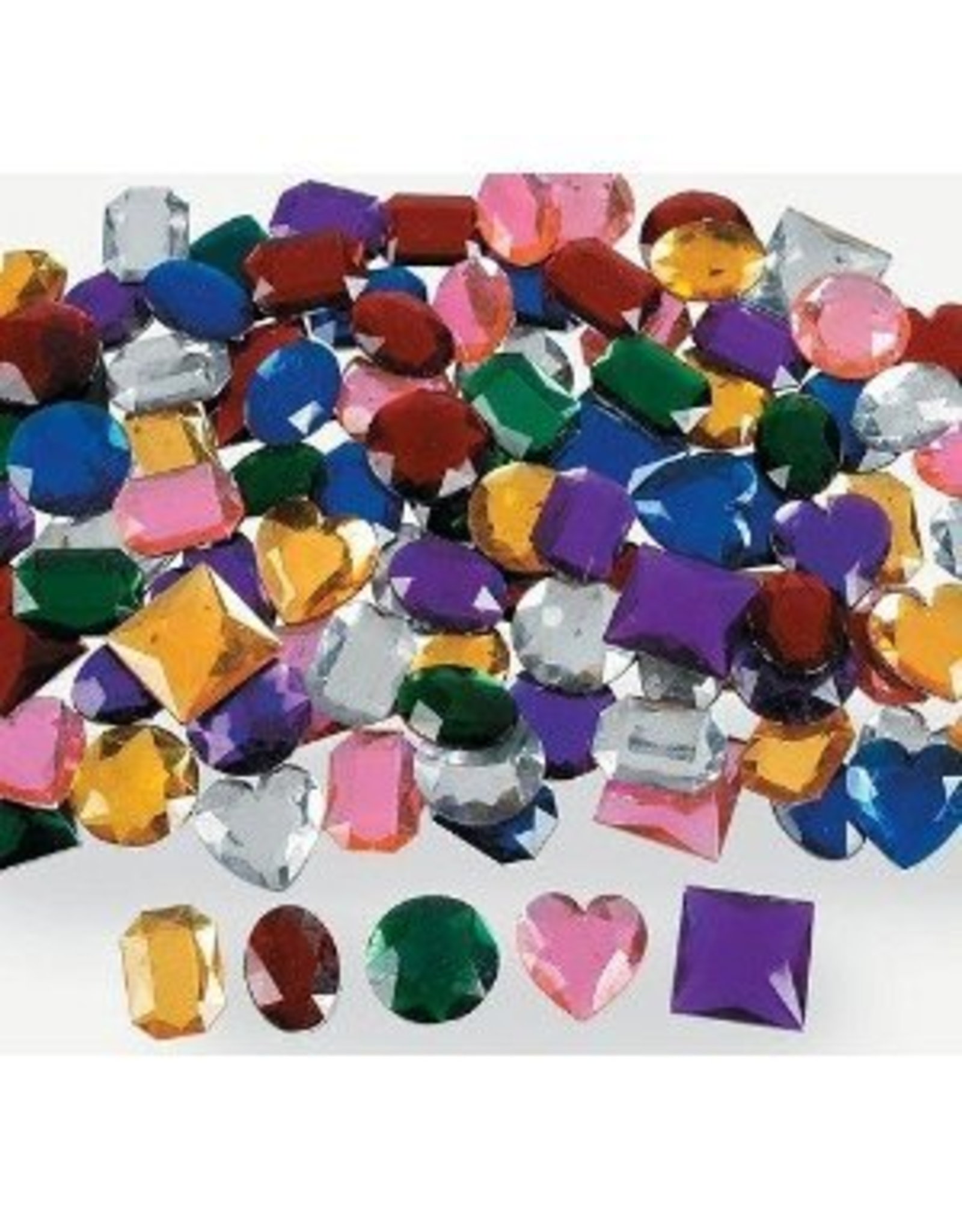 JUMBO ADHESIVE JEWELS   GEMS  1" 100PC