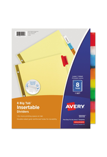 AVERY DIVIDERS - 8 BIG TAB  COLORED