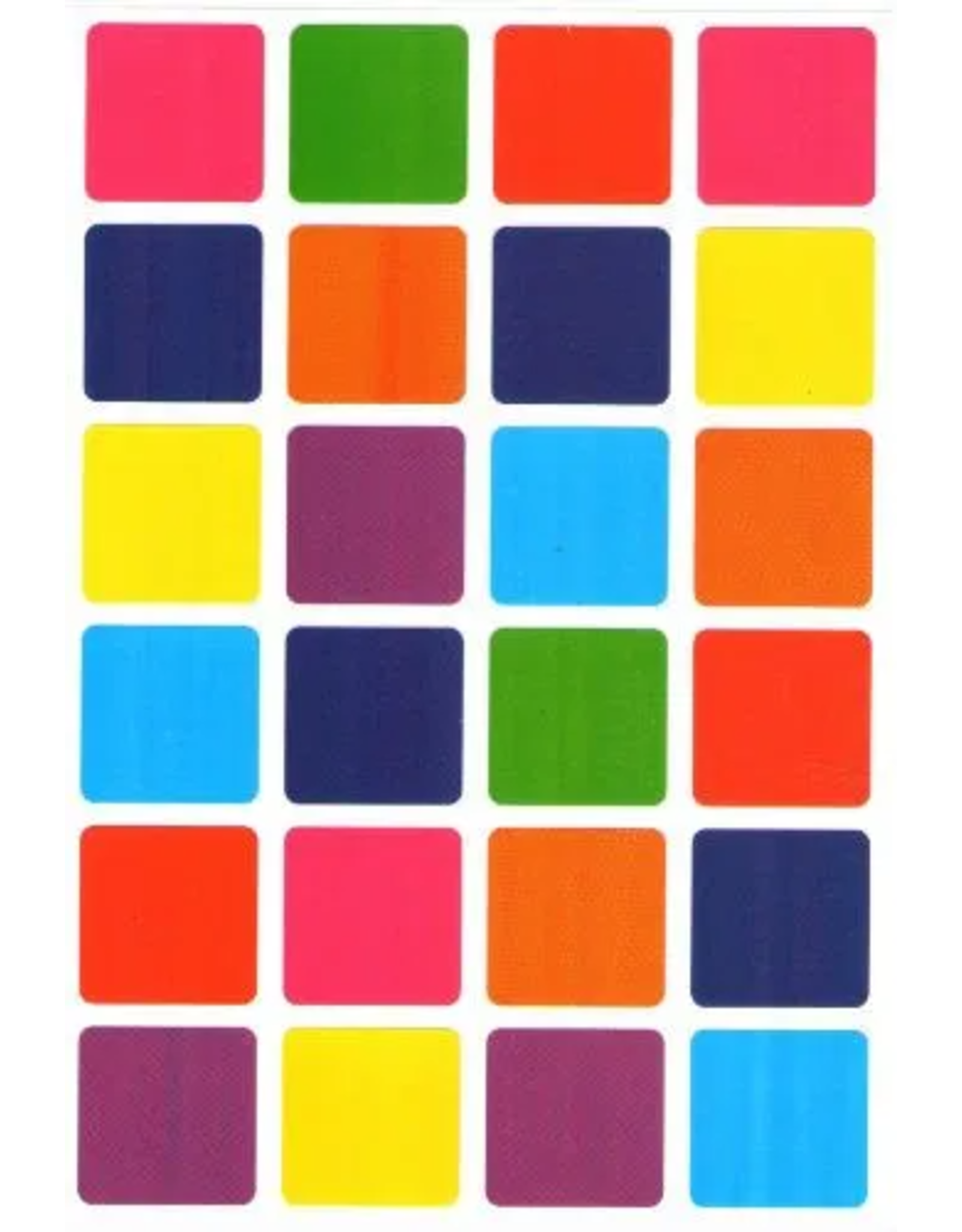 COLOR CODING STICKERS:  SQUARES ASSORTED COLORS  LARGE 25 SHEETS