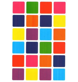 COLOR CODING STICKERS:  ASSORTED COLORS SQUARES LARGE 25 SHEETS