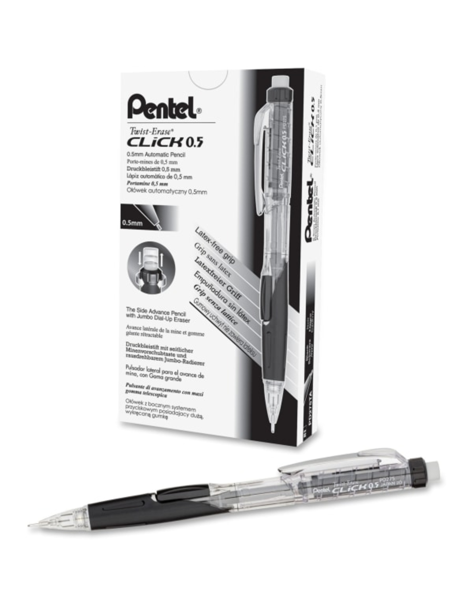 PENTEL PENCIL - TWIST ERASE - CLICK 0.5 BLACK BARREL
