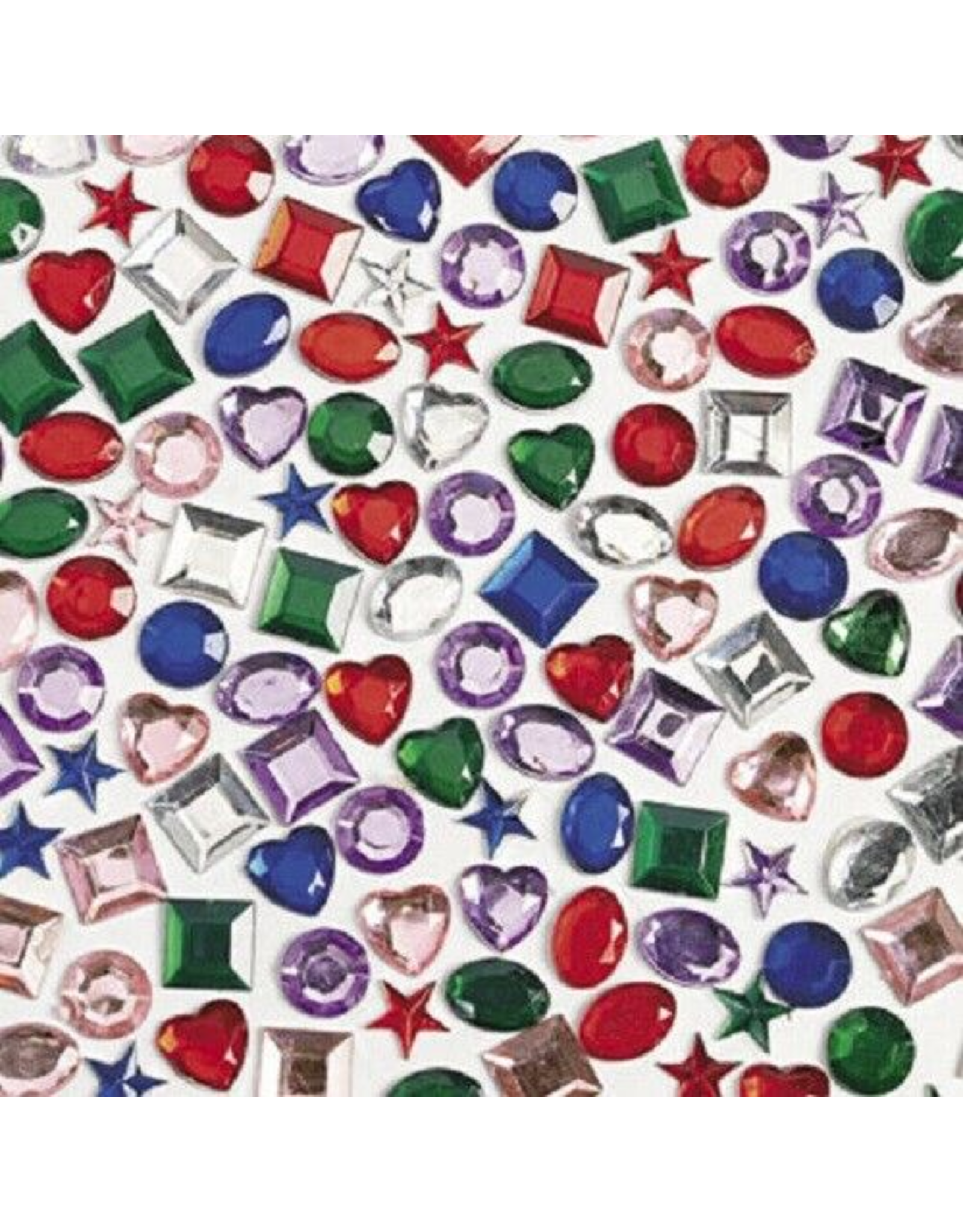 RHINESTONES -  ADHESIVE  1/2" ASSORTED SHAPES 500 PACK