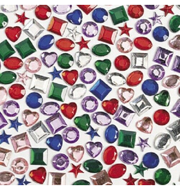 RHINESTONES -  ADHESIVE  1/2" ASSORTED SHAPES 500 PACK