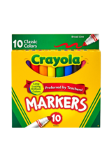 CRAYOLA MARKERS CLASSIC COLORS  BROAD LINE 10 PACK