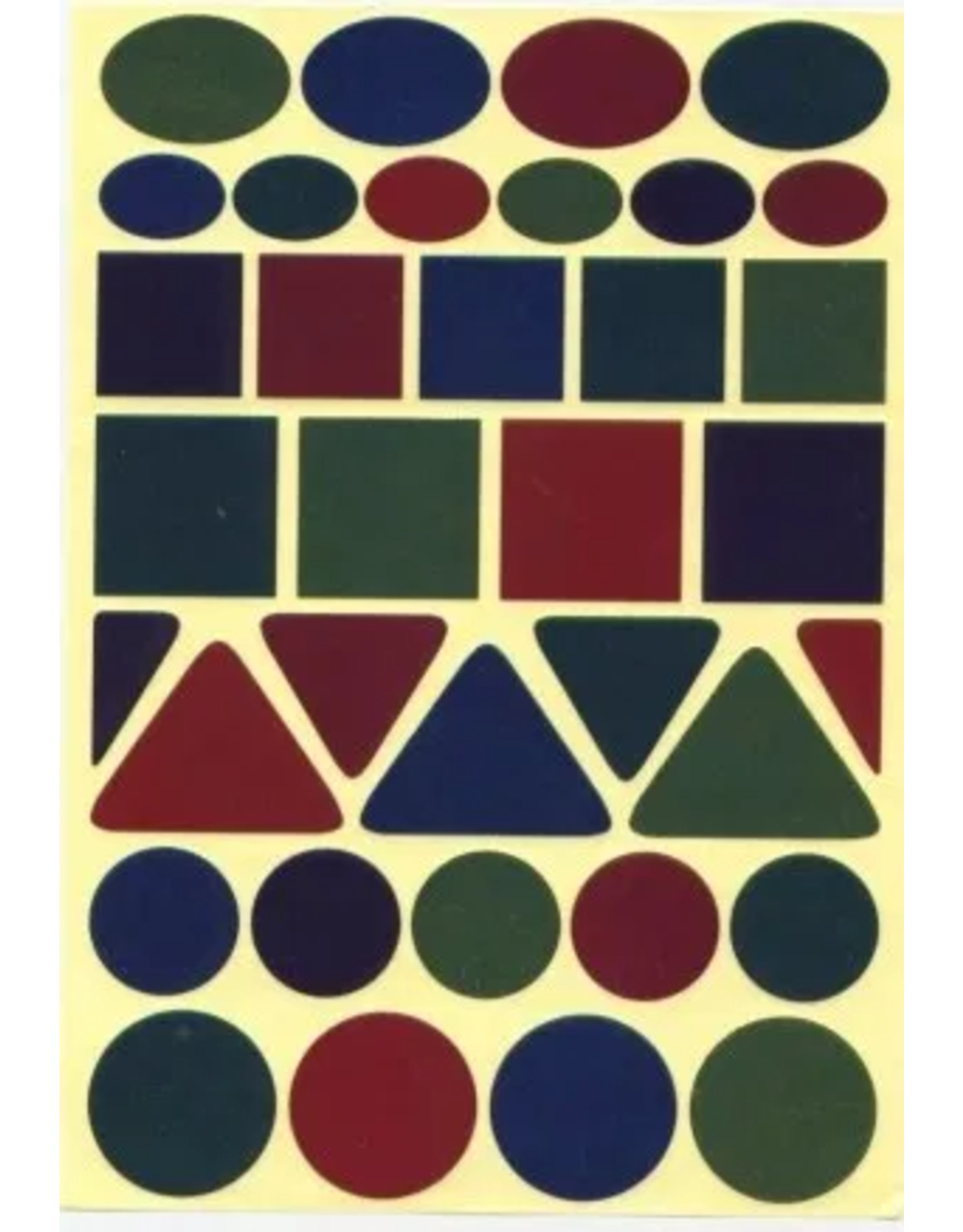 COLOR CODING STICKER: LARGE SHAPES FOIL ASSORTED COLORS - 10 SHEETS