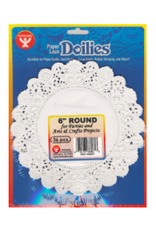 PAPER LACE DOILIES: 6" ROUND WHITE 36PCS