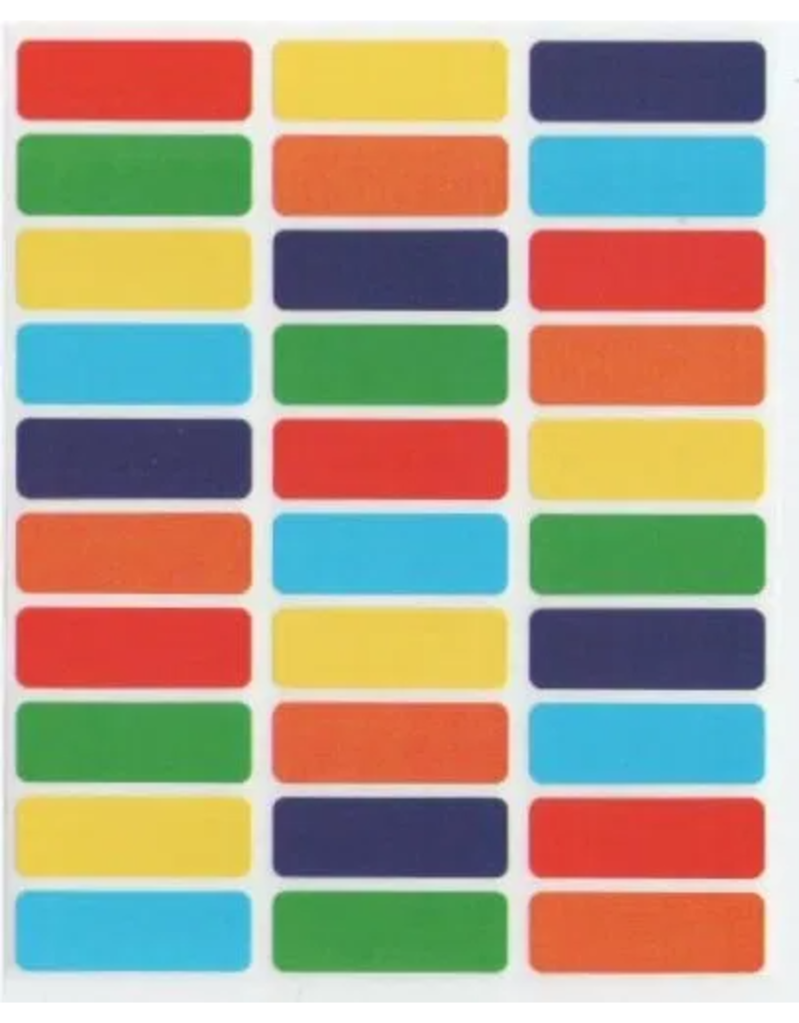 COLOR CODING STICKER: RECTANGLE ASSORTED COLORS 25 SHEETS