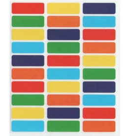 COLOR CODING STICKER: RECTANGLE ASSORTED COLORS 25 SHEETS