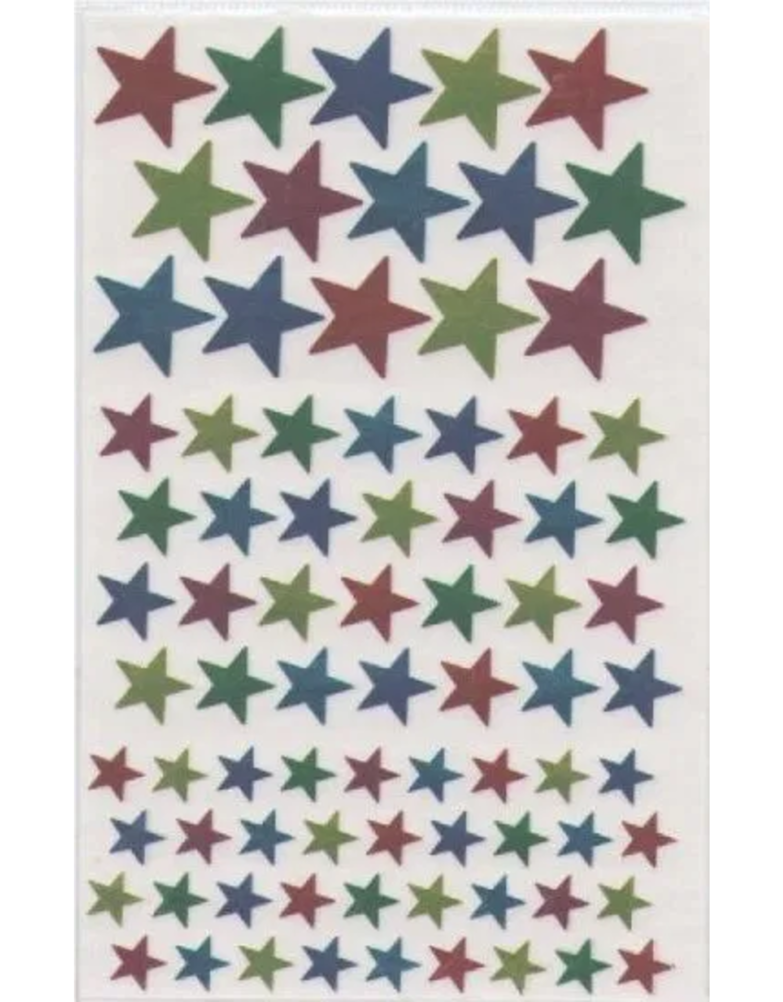 STICKERS: FOIL STAR ASSORTED SIZE/COLOR - 10 SHEETS