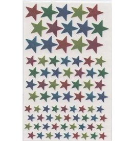 STICKERS: FOIL STAR ASSORTED SIZE/COLOR - 10 SHEETS