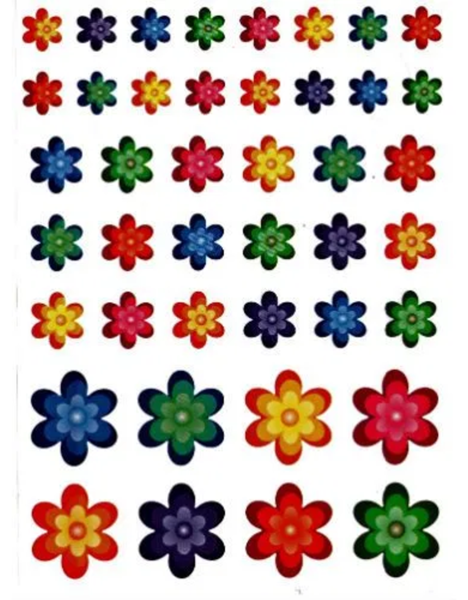 STICKERS: 3 SIZE FLOWER 10 SHEETS