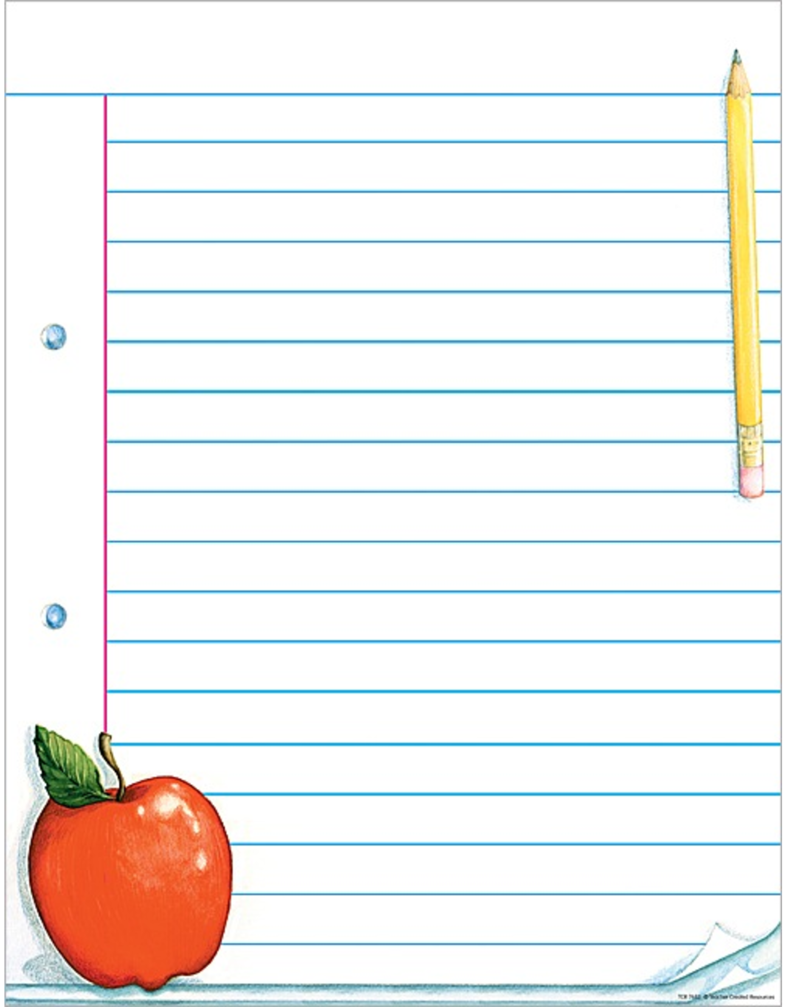 CHARTLET: LINED PAPER WITH APPLE
