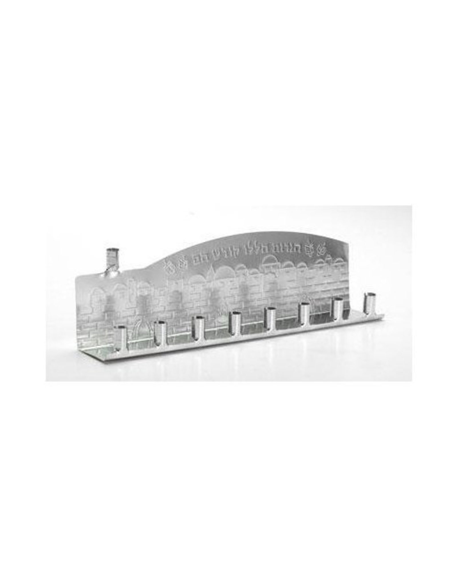TIN CANDLE MENORAH SILVER