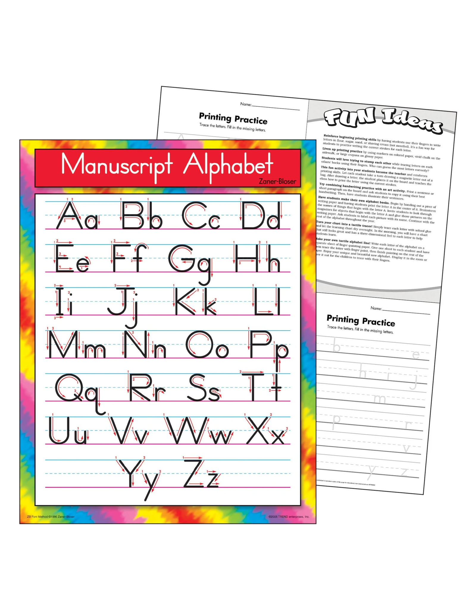 Trend Enterprises CHARTLET: MANUSCRIPT ALPHABET 17"X22"