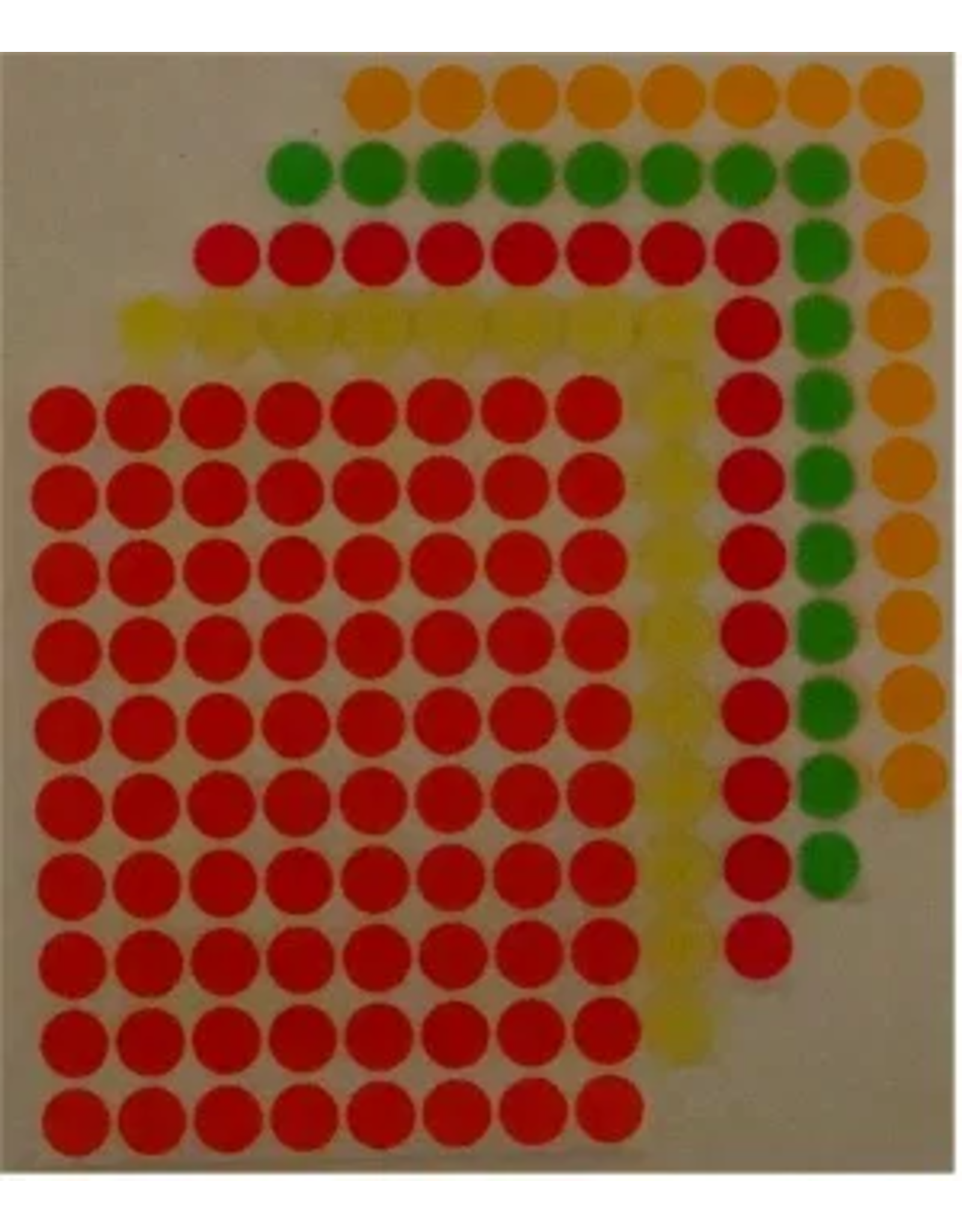 COLOR CODING DOT STICKER: NEON ASSORTED 1/2” 32 SHEETS